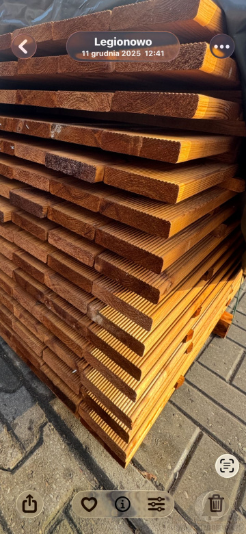 Deska Tarasowa Sosna 28×120 mm Ryflowana Impregnowana Brąz, A/B
